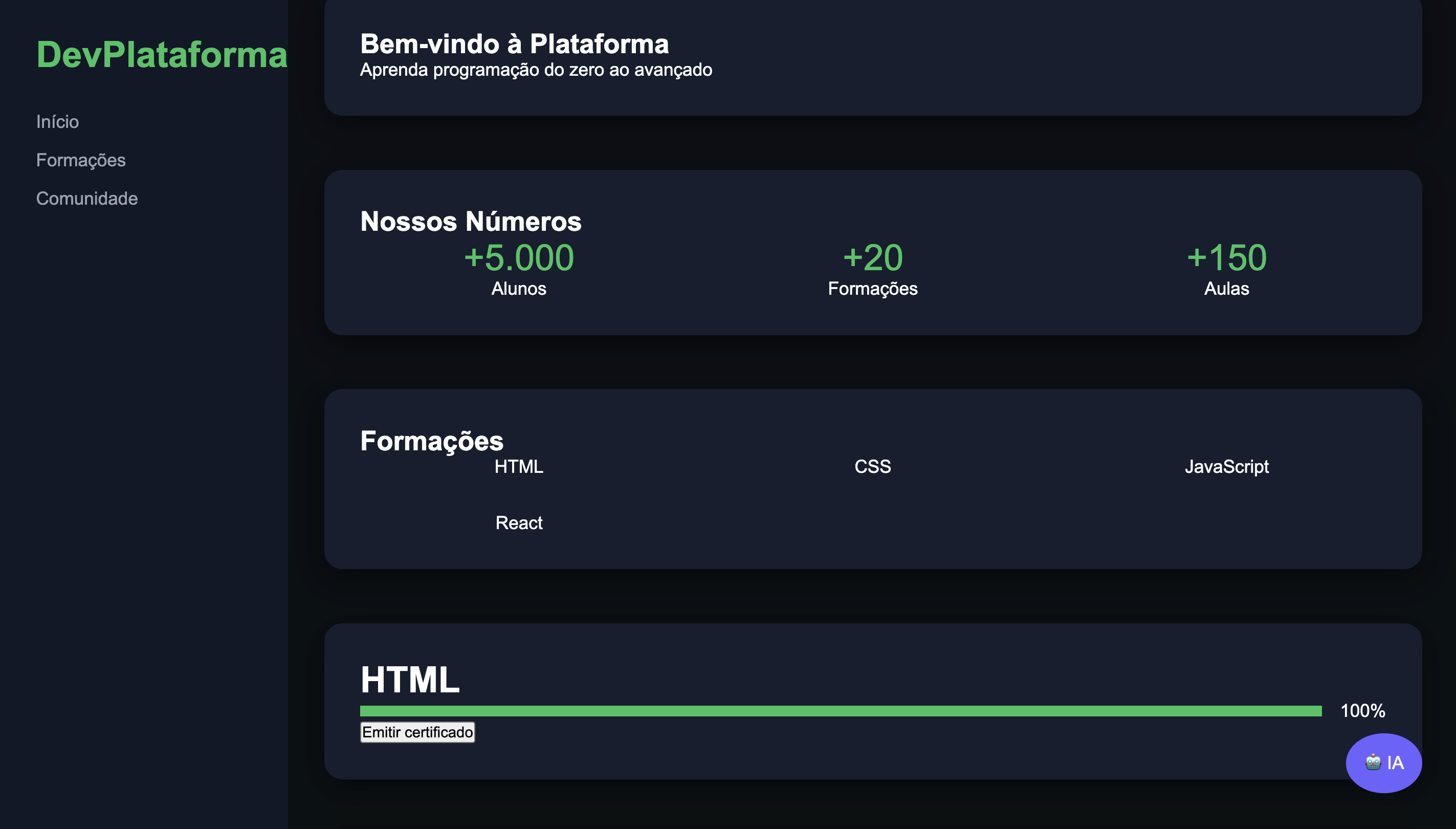 Projeto DevPlataforma